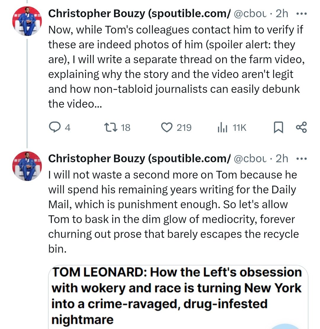 colchesteravig1's tweet image. Chris Bouzy is now going after the journalist of the &quot;kate troll&quot; articles in the daily mail. He is going after him in the same way he does everyone. He is pulling up private info, digging into his past and trying to belittle him. #bouzy #spoutible