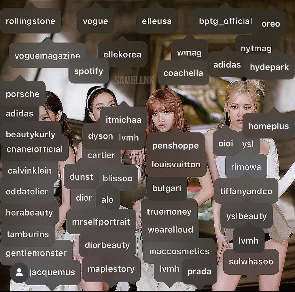 samboykitty's tweet photo. Update:

Lisa: Prada and Penshoppe
Jisoo: itMICHAA
BLACKPINK: Oreo and Hyde Park https://t.co/fgiioh3MzX