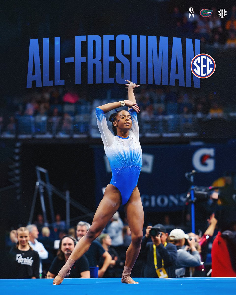 SEC All-Freshmen honors for 🐊 𝗔𝗻𝘆𝗮 𝗣𝗶𝗹𝗴𝗿𝗶𝗺! 🔗 tinyurl.com/bdf33wwx #GoGators | 🐊🤸🏾‍♀️