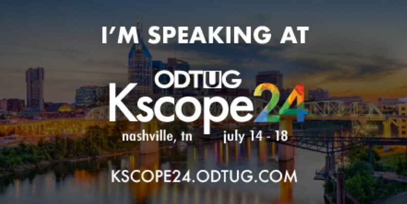 Yay! looking forward to Kscope24! Year number 3… can’t wait to share some of the goodies we’ve been working on. See y’all in Nashville! #kscope24 #orclapex