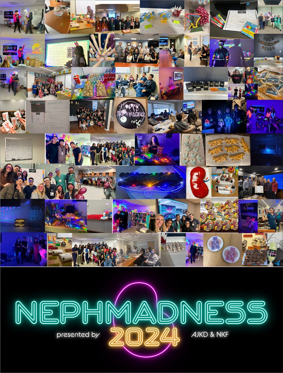 Completely blown away by the neon-inspired creativity of this year's #NephMadness parties 🎉🍪🎂🪩 4⃣ days left to submit 2 brackets/email address at nephmadness.com Content here: ajkdblog.org/category/nephm… #FOAMed #Nephrology #NephMadnessParty @AJKDonline