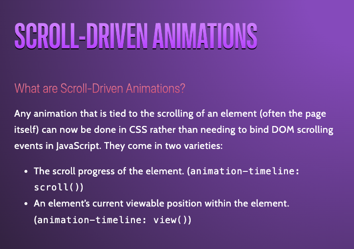 #CSS by @chriscoyier - Container Queries (Size & Styles) - Container Units - :has() - View Transitions - Nesting - Scroll-Driven Animations - Anchor Positioning - Scoping - Cascade Layers - P3 Colors - Color Mixing - Margin Trim - Text Wrapping - Subgrid frontendmasters.com/blog/what-you-…