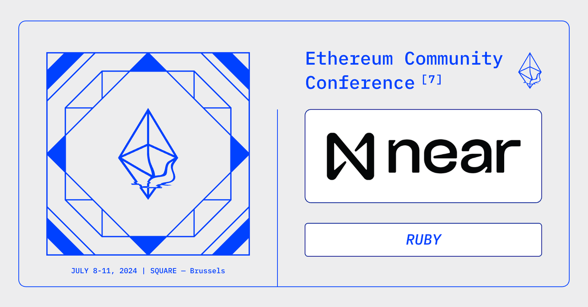 EthCC[7] is made possible by the generous support of our sponsors. Thank you @NEARProtocol for supporting us this year as a RUBY sponsor! 🖤💛❤️ near.org
