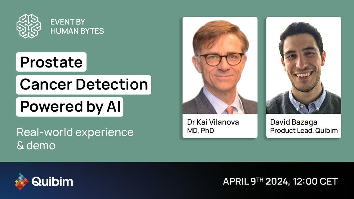 QuibimBiomarker's tweet photo. 🔎Don't miss our upcoming webinar "Prostate Cancer Detection Powered by AI"! This is the perfect opportunity to discover how #AI can support #ProstateCancer diagnosis and improve workflow and patient outcomes. Register here 👉 https://t.co/yMSfX1PB3E https://t.co/ap0RdjAMPk