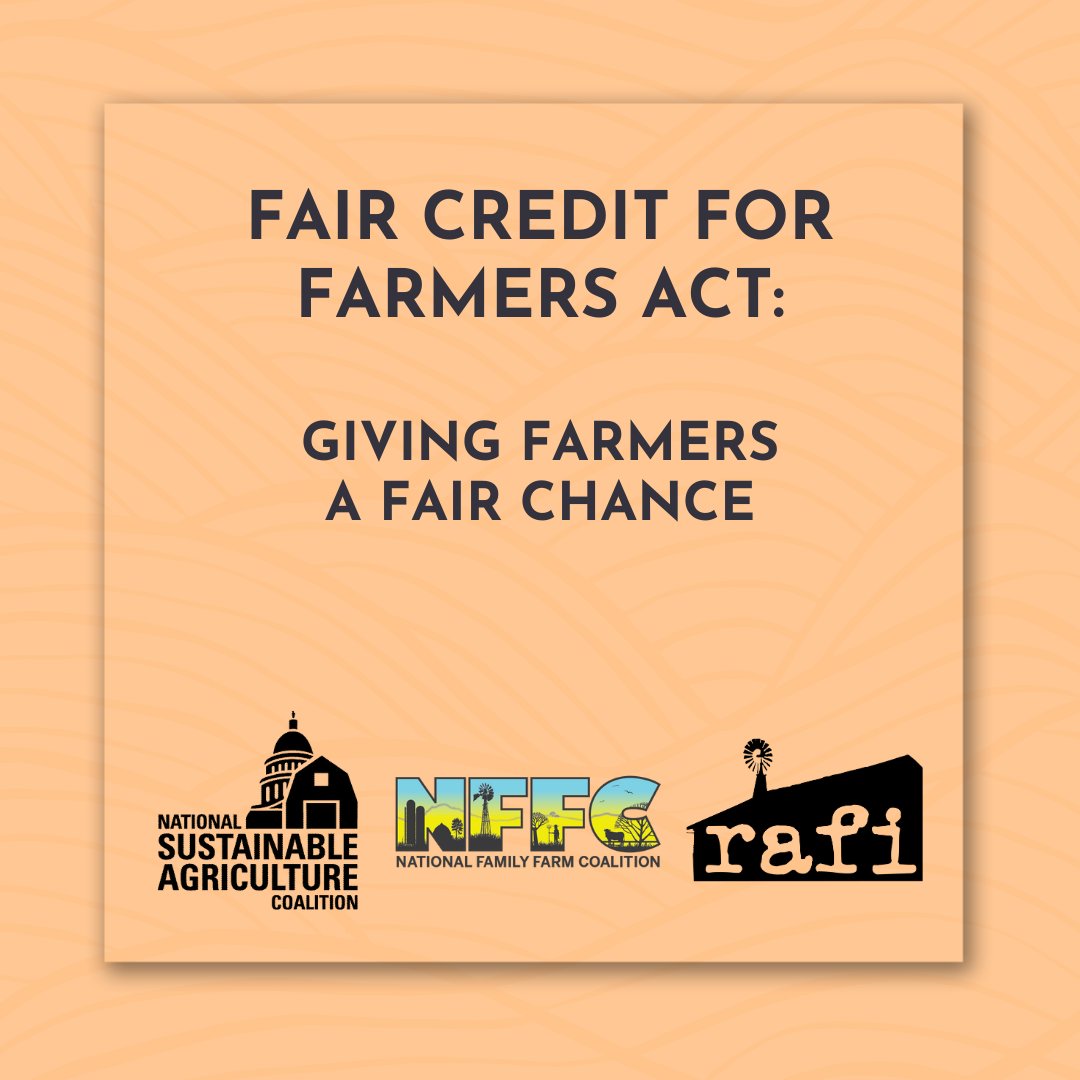 Farmers deserve accessible, fair & transparent loans. The #FairCreditforFarmersAct improves USDA loan services and helps farm businesses thrive! Ask Congress to include the Act in the Farm Bill: actnow.io/R20xAvD
