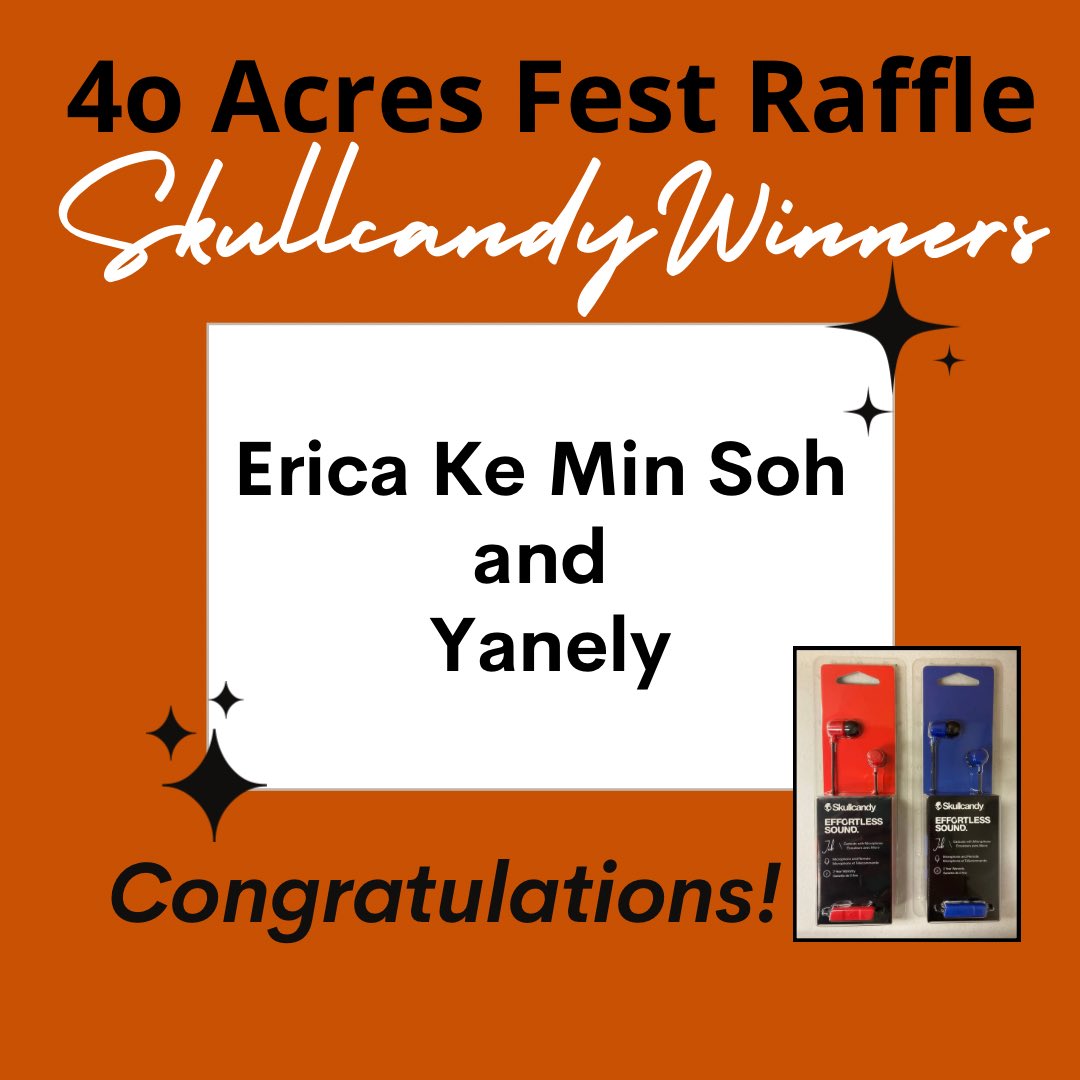 Congratulations to all the winners!! 🥳
Thank you to everyone who stopped by our booth at the Forty Acres Fest this past weekend!#Rafflewinners #FortyAcresFest #HookEm #UT28