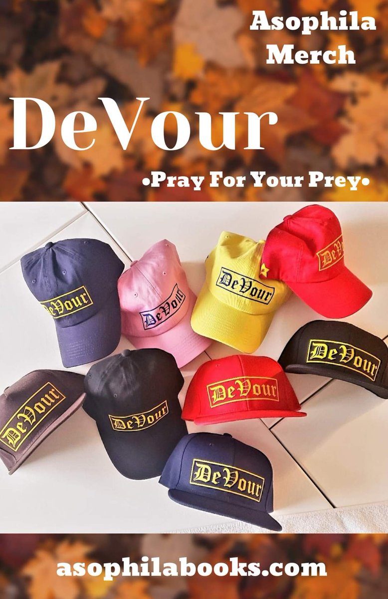 AsophilaBooks's tweet photo. On Sale Now!
DeVour Hats &amp; Caps
Pronounced: Devour
https://t.co/VYopNvXaWq 
#AsophilaMerch https://t.co/4sAi3pp1zT