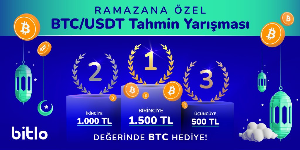 Ramazana Özel 2. Tahmin Yarışması Sizlerle! 🎉

3.000₺ değerinde #Bitcoin ödüllü yeni bir yarışmaya ne dersiniz? Bitcoin fiyatını en yakın tahmin eden 3 kişi ödülün sahibi olacak!

📌 Ödüller:

🥇 Birinci:     1.500₺ değerinde $BTC
🥈 İkinci:       1.000₺ değerinde $BTC
🥉