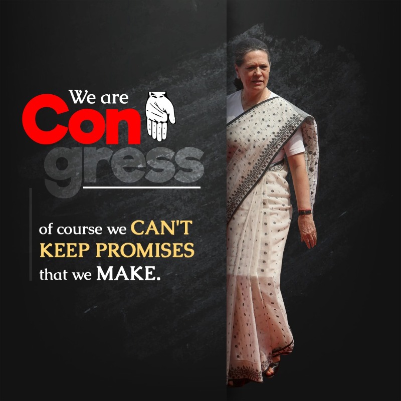 BJP4India's tweet photo. Congress and its pehchaan!
