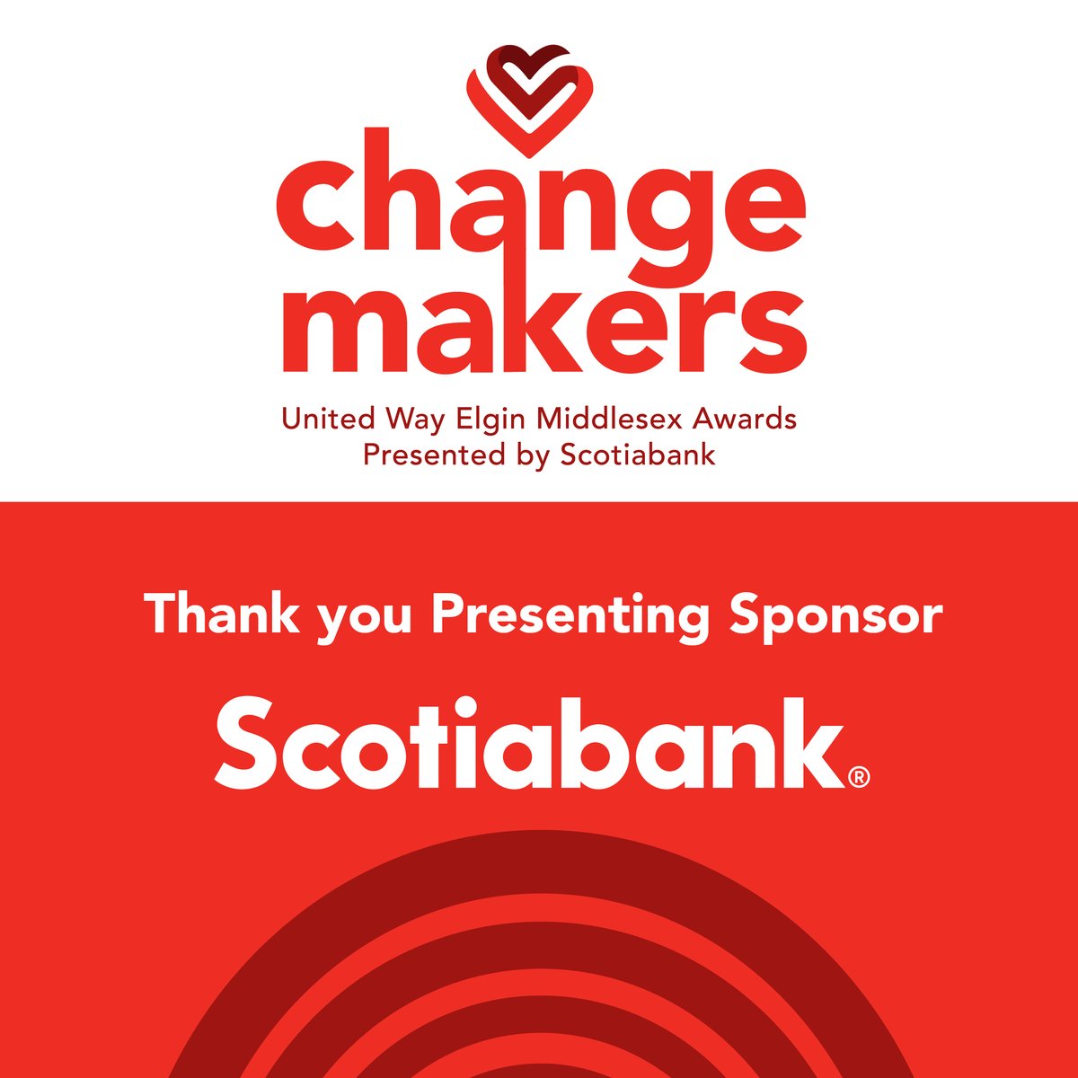 Thank you to @Scotiabank for being our presenting sponsor for #ChangeMakers! Because of you, many important #volunteers in our community are being recognized for the amazing work they do every day. ChangeMakers is April 23! ow.ly/Xa5W50R11iu