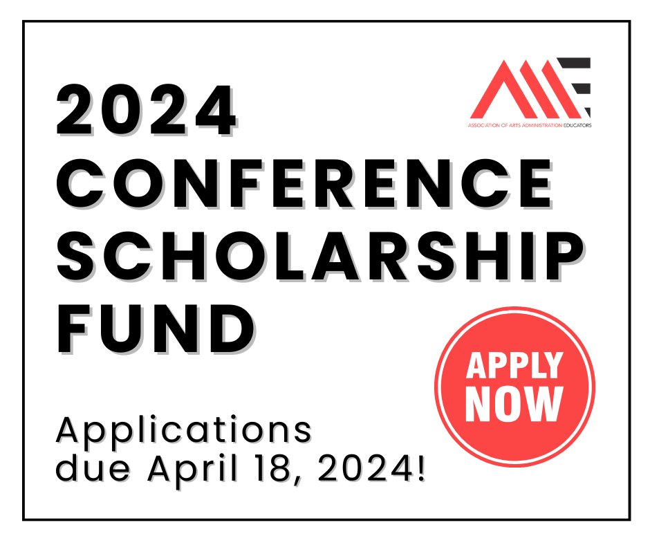 Applications for the 2024 Conference Scholarship Fund are now OPEN! For eligibility requirements &amp; application instructions, visit our website: artsadministration.org/2024conference… Happy applying!
#aaae24 #artsadministration #artsadministrationeducation #artsadministrationconference