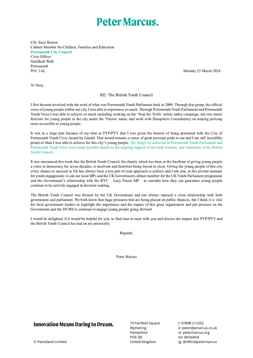 This week I've written to @PennyMordaunt, @Steve__Pitt and Suzy Horton about the closure of @bycLIVE and the impact this could have on young people, inviting each to come to me with any questions they have. I'm sure each of them will be as concerned by this sad closure as I am