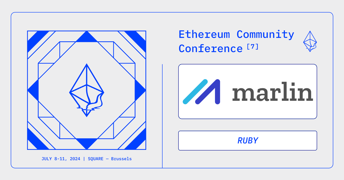 EthCC[7] is made possible by the generous support of our sponsors. Thank you @MarlinProtocol for supporting us this year as a RUBY sponsor! 🖤💛❤️ marlin.org