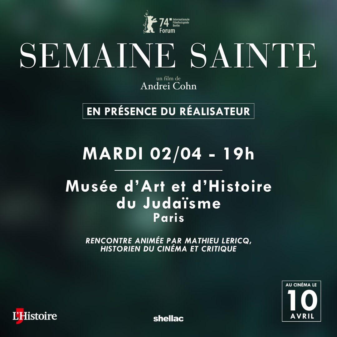 SEMAINE SAINTE, l'implacable thriller d'Andrei Cohn, se dévoile en sa présence et en avant-première mardi prochain au @mahjparis 🕯🕯 🎟 t.ly/6efXc Et au cinéma le 10 avril. En partenariat avec @maglhistoire.