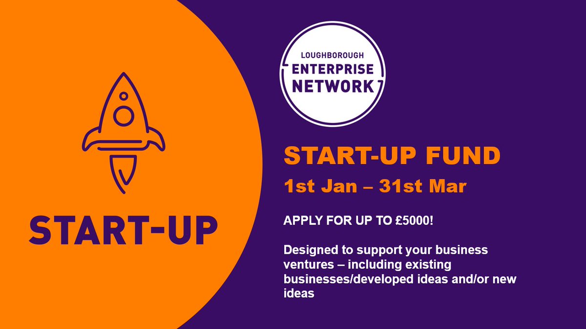 Start-Up Fund - last chance to apply!

📅Closing date: Sunday 31st March

✅Designed to support your business ventures – including existing businesses/developed ideas and/or new ideas
✅The Start-up Fund (SUF) is grant
✅Receive up to £5,000 

👉lboro.ac.uk/students/len/w…