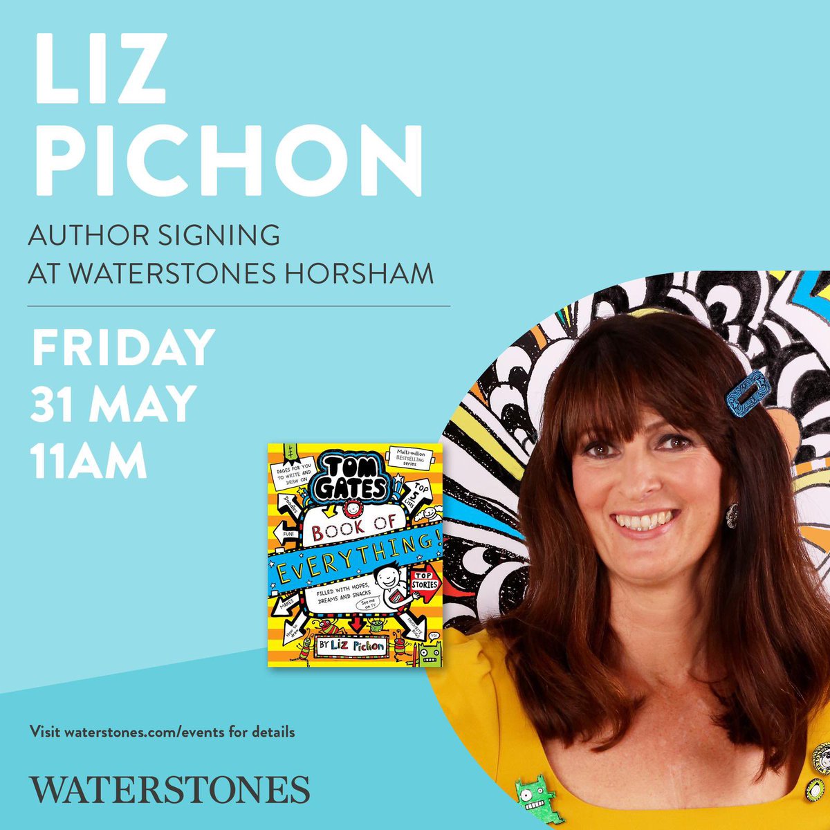 We are so happy to have the amazing @LizPichon visit us at Horsham 🎉🎉🎉🎉. Save the date @scholasticuk
