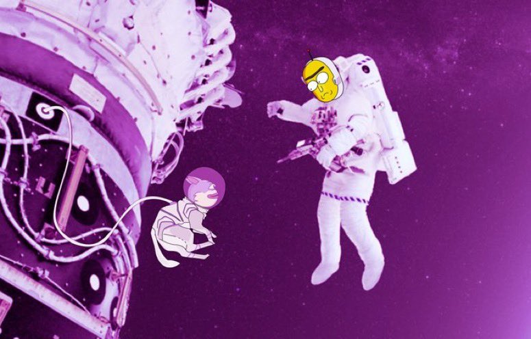 Peylay's tweet photo. HOUSTON:  “ $DUKO ..  Peylay…everything looks good from here…Status? Over”

PEYLAY: “ $DUKO AND I are a go and outside….the view from up here is purple and priceless. $DUKO YOUR BAGS AND JOIN US. OVER.” 💜🐶🚀🌕

Art credit: @IGPradeep https://t.co/5KM95s2oWs