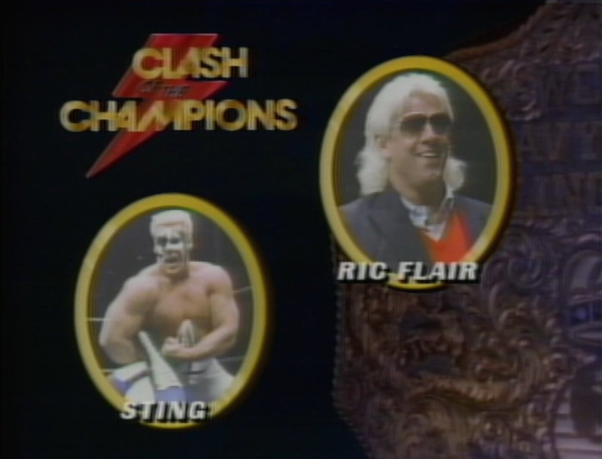 3/27/1988

Sting Vs. Ric Flair ended in a 45-minute draw at the first #ClashOfTheChampions from The Coliseum in Greensboro, North Carolina.

#NWA #NationalWrestlingAlliance #Sting #Stinger #TheIcon #EveryMansNightmare #ItsShowtime #RicFlair #NatureBoy #Naitch #WWE #WWEHistory
