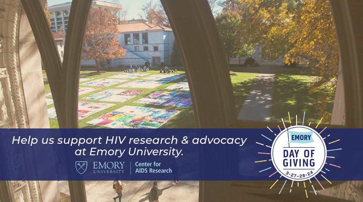 Join the #EmoryCFAR Co-Directors — Drs. Ann Chahroudi, Carlos del Rio, & Colleen Kelley — in giving back to the #EmoryCFAR today during the 7th annual #EmoryDayOfGiving. They will match the first $1500 in donations. Give to what inspires you: dayofgiving.emory.edu/cfar