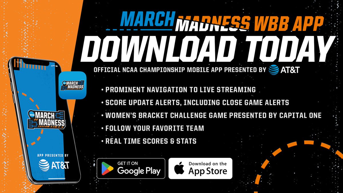 Download the app today! 🔗 on.ncaa.com/MMWBBApp #MarchMadness