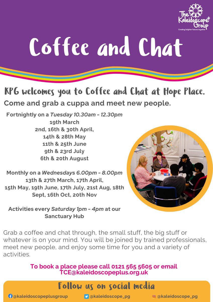 Come on down to Hope Place next Tuesday on the 2nd of April and join us for a Coffee and Chat☕️ It promises to be a fun and relaxing time where you can meet new people in a safe and stimulating environment! We hope to see you there😁 #TeamKPG