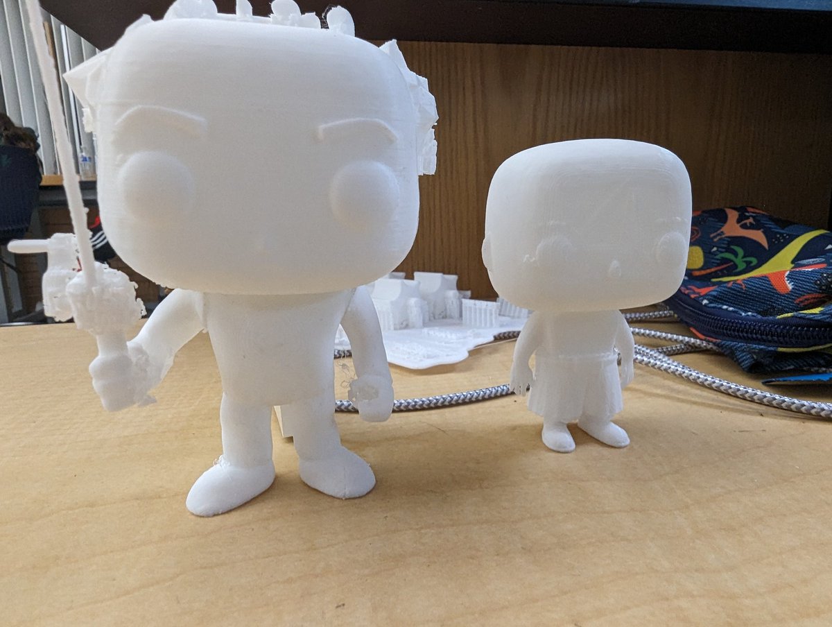 Current student project: using custom shapes in @tinkercad students are designing custom Funko pops of characters in their short stories.