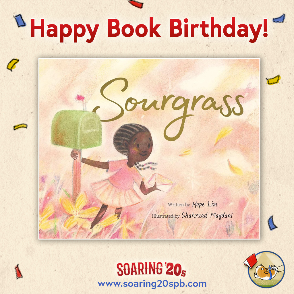 Please join us in wishing a very happy launch day to SOURGRASS by Soaring20s author Hope Lim, and illustrated by Shahrzad Maydani. It's the story of two friends who find a way to keep their special friendship alive, no matter the distance. @hope_lim @shazmaydani @SimonKIDS