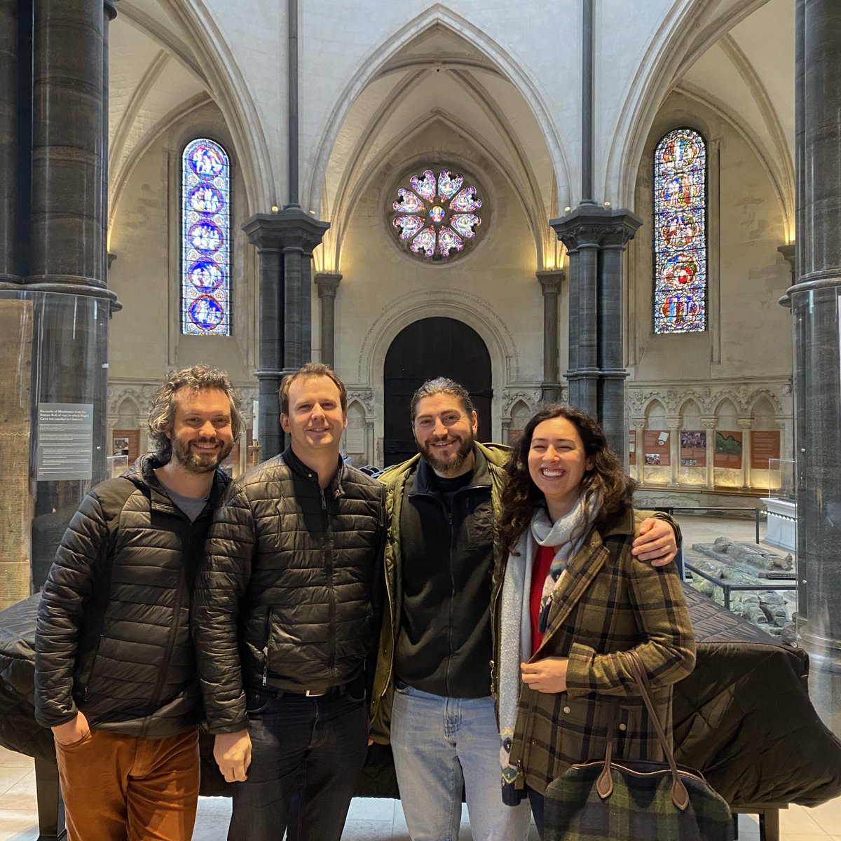 Our lovely string team swung by the church on their lunch break to check out the venue for their Thursday evening concert ‘War & Peace’. Not bad, was the verdict! Jonny Stone | Tim Lowe | Martyn Jackson | Meghan Cassidy @TempleChurchLDN