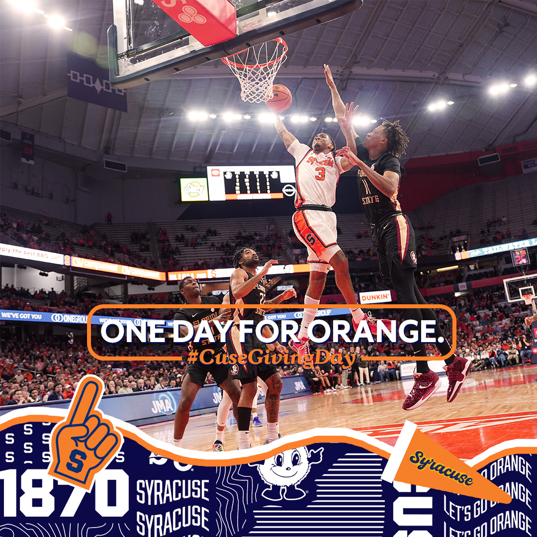 𝙊𝙣𝙚 𝘿𝙖𝙮 𝙛𝙤𝙧 𝙊𝙧𝙖𝙣𝙜𝙚! 🍊 Your gift makes a difference. Join our team this #CuseGivingDay! ➡️ bit.ly/3vqiPFr