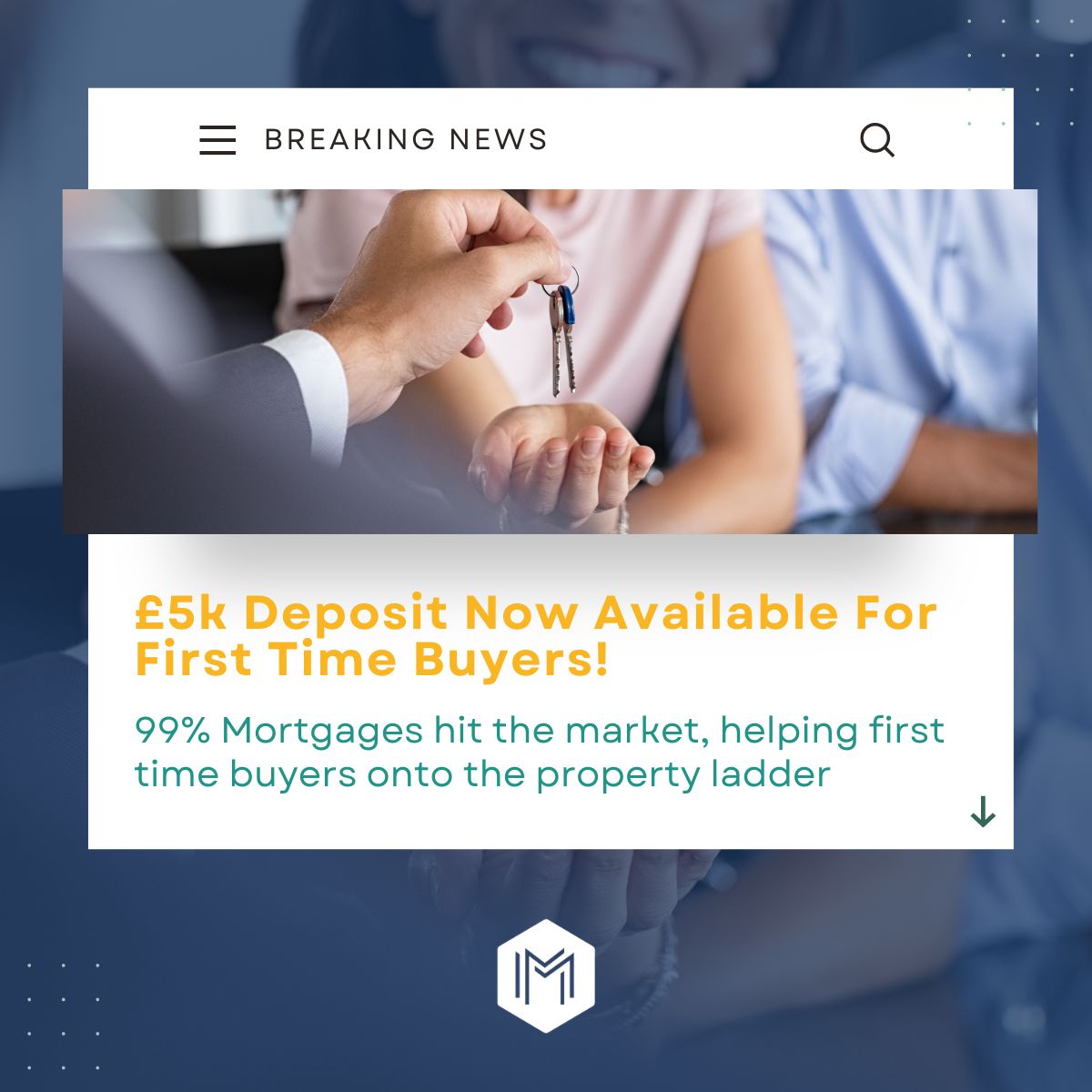 Exciting Mortgage News for First-Time Buyers!
With a low deposit starting at just £5,000 and the opportunity to secure up to 99% of the property's value, your path to homeownership just got a whole lot smoother.
Contact our mortgage advisors today to learn more!
#FirstTimeBuyers