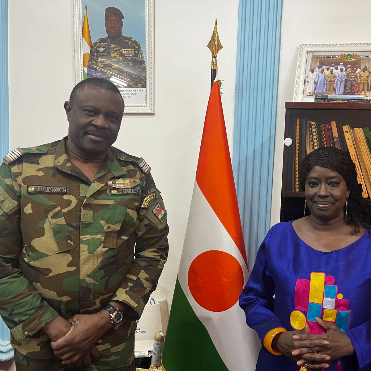 ECA_SROWA's tweet photo. @NgoneDiop9 a rencontré ce matin le Ministre de l'Hydraulique, Assainissement & Environnement du 🇳🇪 , @MAIZAMAABDOULA1 . Ils ont discuté des préparatifs de la 10eme session du Forum Régional Af sur le Dvlpmt Durable, #FRADD & du rôle du #Niger dans la tenue de cette rencontre https://t.co/49zJj4ccct