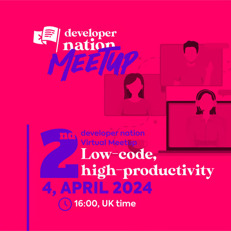devnationworld's tweet photo. 📢 Calling all Developers! Join Developer Nation's 2nd Virtual Meetup on Thursday, April 4th to explore how low-code tools impact developer productivity. 🛠️

 Network, share &amp; learn! 🌐 #DevNation #VirtualMeetup

Register here: https://t.co/YQZwHBjY18 https://t.co/2ckb8PAvSz