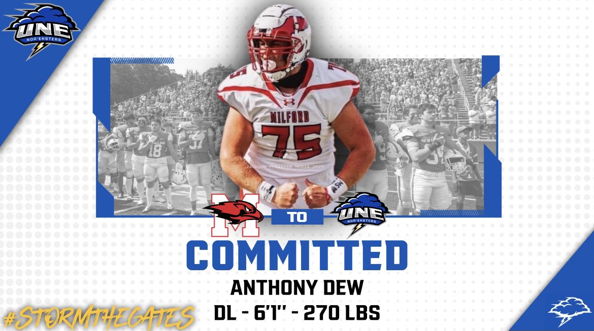 Happy to finally be able to post my commitment to UNE thanks to my coaches and family that helped make this possible #STG @MHSCoachO @Coacholson2 @GeoTuttle @CoachLichten @CoachRuest