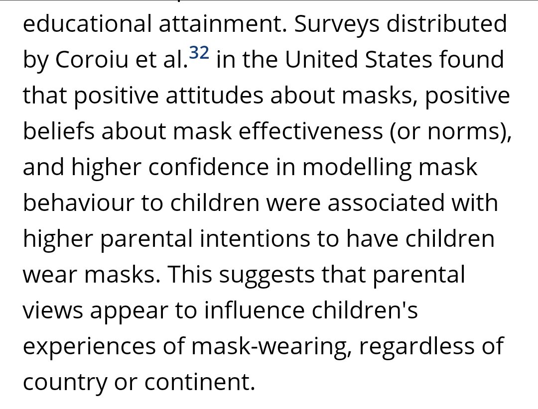 LazarusLong13's tweet photo. As expected, kids adapted to masking easily. These cited studies reflect our lived experiences.
Of course, parental views make a difference. https://t.co/BctU1ZDFBL
