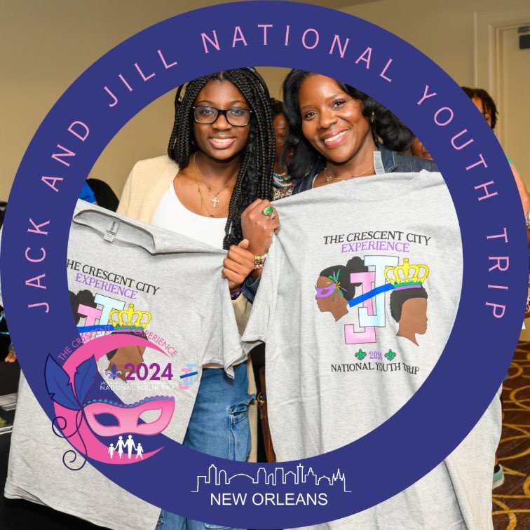 JackandJillInc's tweet image. Congratulations JJ Teen Bailey Jackson (The Woodlands Chapter) for winning our JJ National Youth Trip 2024 T-shirt Design Contest. Thank you for the great design for our JJ Families💙🩷. (and thanks to our mom &amp;amp; teen t-shirt model duo) #jackandjillinc  📸@LevernDanley