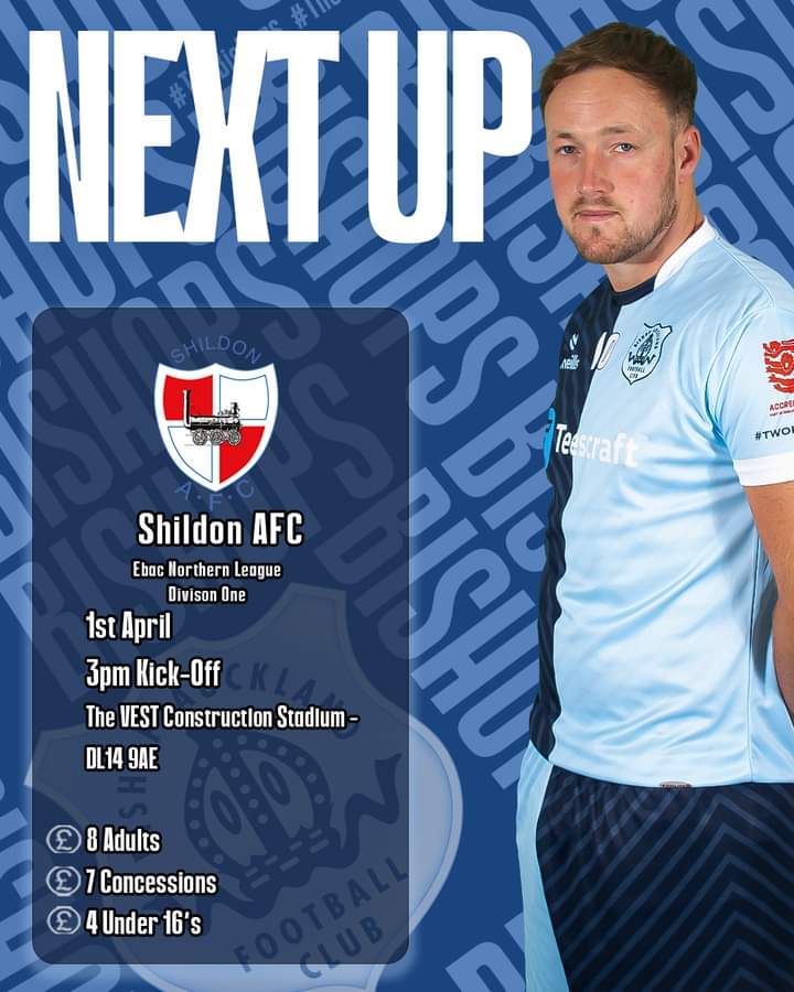 bafcsupportclub's tweet photo. Come on people of Bishop Auckland and Shildon, lets get this shared and aim for a 1,000 + crowd on the day!!  Easter Monday top of the table clash! @bishopafc @ReservesBAFC @BishopTownHall @Official_SAFC @Shildon_AFC @BishopLadies @BACC1853 @bishopfm @FcAuckland https://t.co/nc5jJ2lwZU
