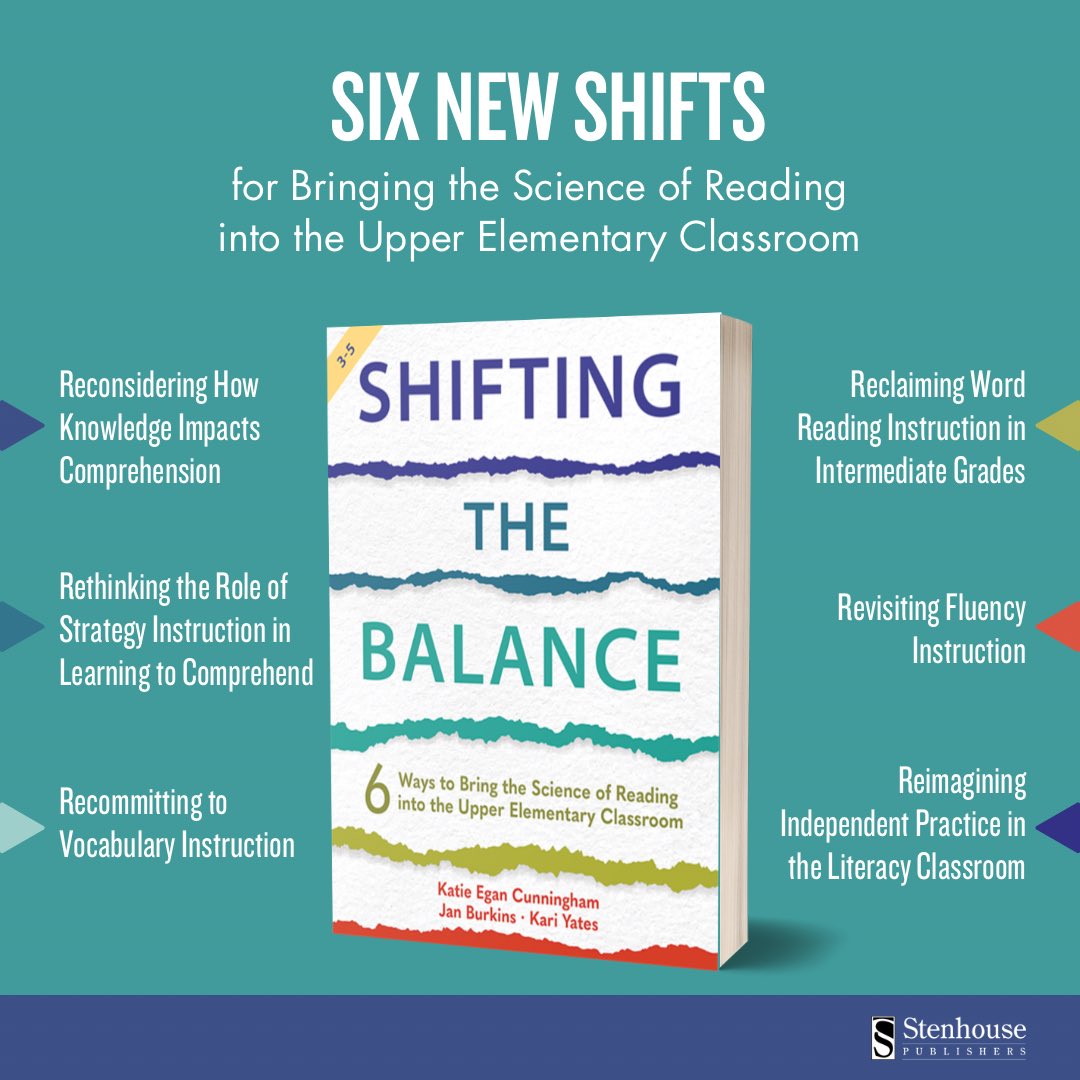 stenhousepub's tweet photo. In Shifting the Balance, 3-5, authors @kegancunningham and @TheSixShifts address common misconceptions about the science of reading, summarize the research, and share 6 ways you can implement effective literacy practices in your classroom. #ShiftingtheBalance #StenhousePub https://t.co/gihk1rSy4L