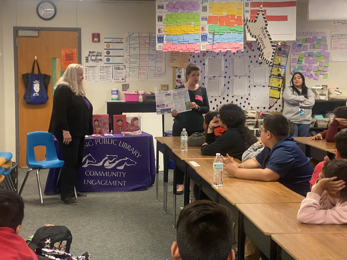 Thank you to <a href="/irvinglibrary/">Irving Library</a> for coming to our <a href="/BartonBuff/">Barton Elementary</a> Book Club! The students were super jazzed about the exciting programs coming up and the prospects of getting to meet their favorite authors at the <a href="/NTTBFest/">North Texas Teen Book Festival</a>