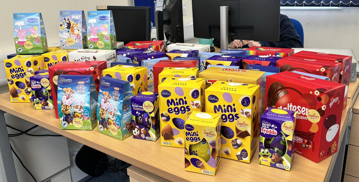 🐣Thank you to the incredible @Sophieslegacy10 charity for your generosity this Easter 🐣 These yummy eggs will definitely bring a smile to lots of the children and young people we care for in iCCNS🐣