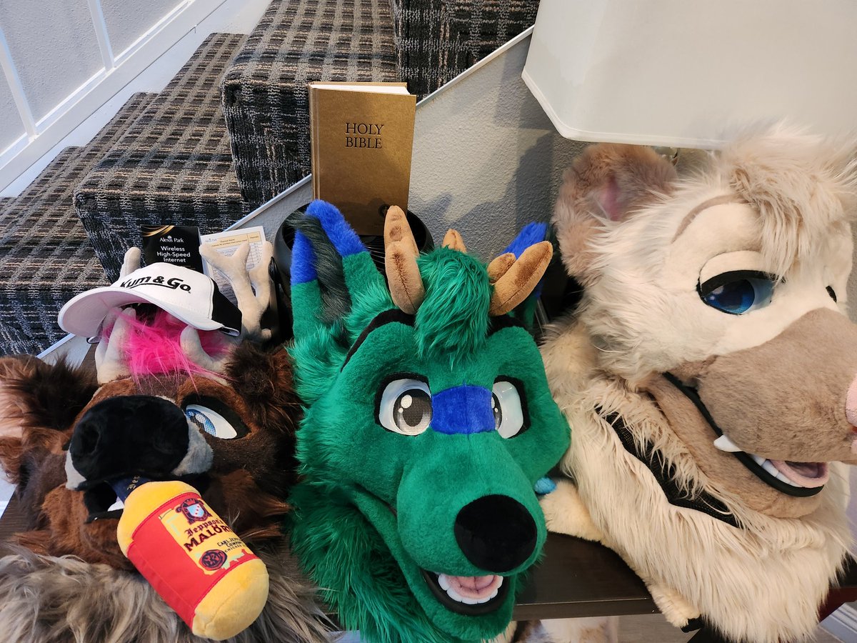 Rolling up to the con like:

With <a href="/gaydeerito/">Jangie</a> <a href="/technicwuff/">Vanillin Bear</a> <a href="/keitothewolf/">🏳️‍🌈 KeitoTheDolf 🏳️‍🌈</a>
#LVFC2024