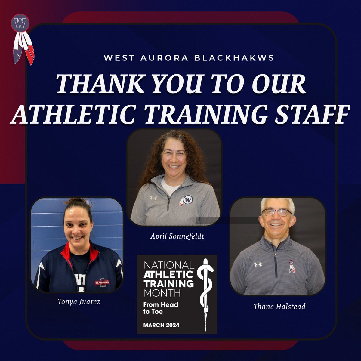 March is National Athletic Trainer Month, which is a great time to highlight the most unsung members of the Athletic Department.  Thank you April Sonnefeldt <a href="/sonnewa/">April Sonnefeldt</a>, Tonya Juarez, and Thane Halstead <a href="/thanertrainer/">thane halstead</a> for all you do!  #NATM2024