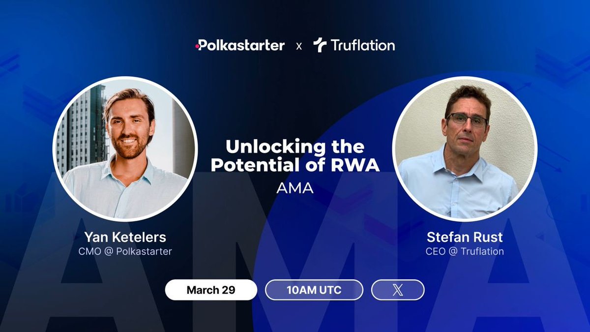 Time to unlock the potential of RWA 🔥

Join our AMA with <a href="/truflation/">Truflation</a> &amp; learn firsthand about the hottest crypto narrative right now.

🗣️
• <a href="/srust99/">Stefan Rust</a>, CEO <a href="/truflation/">Truflation</a>
• <a href="/0xYean/">yean</a>, CMO <a href="/polkastarter/">Polkastarter</a>

🔔 Set reminder: x.com/i/spaces/1LyxB…

📝 Share your questions in the comments
