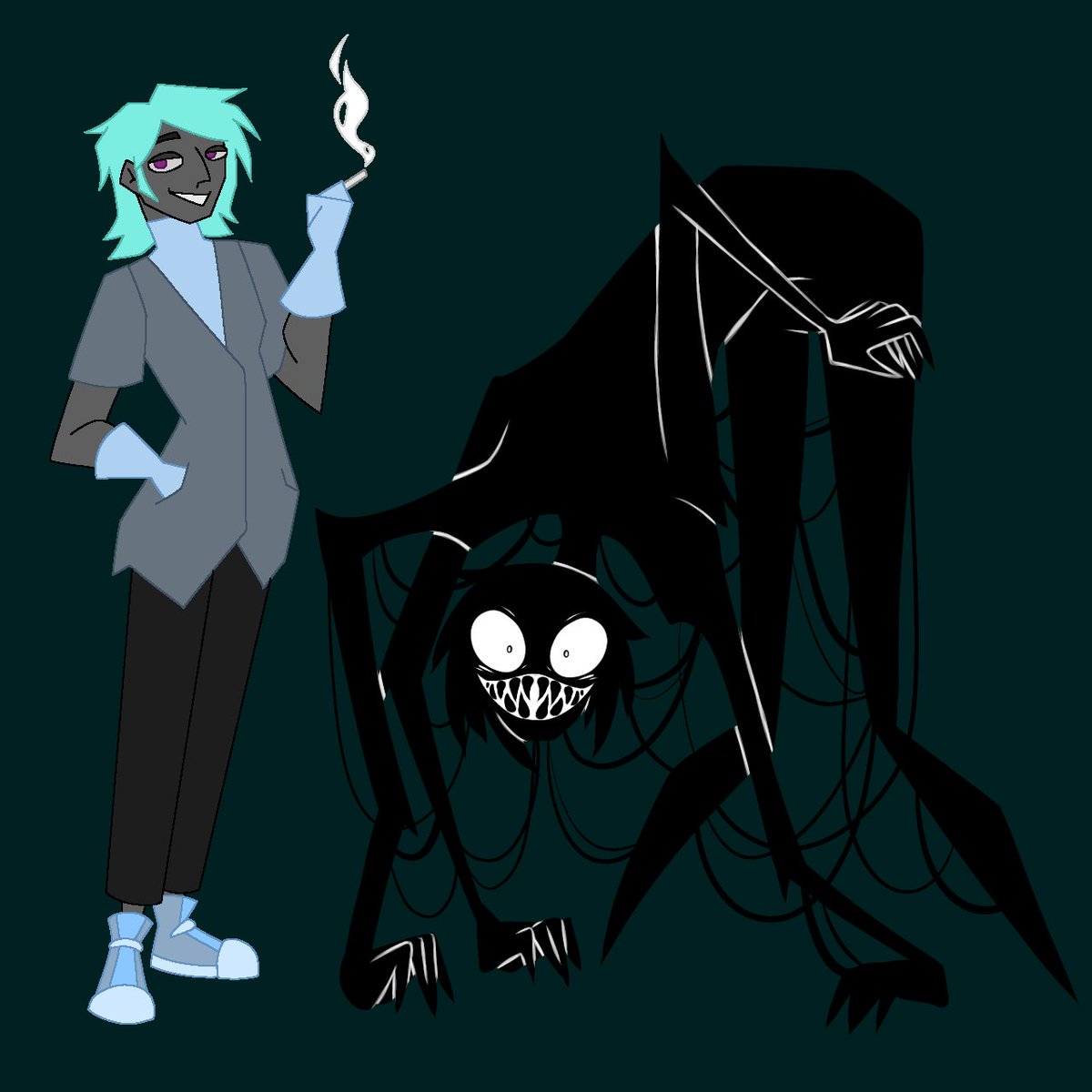 Dr. Cyrian Chromal and his little friend Ossar
.
.
.
#CartoonArt #digitalart #oc #ocart #art #artwork