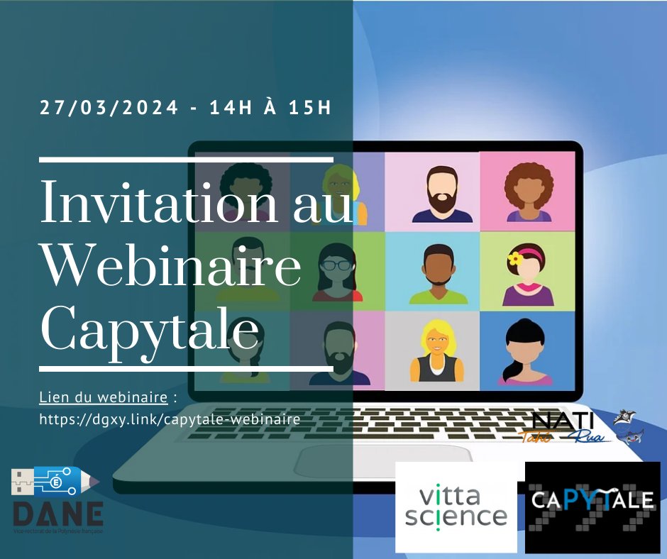 DANE_PF (@dane_pf) on Twitter photo 27/03/2024 > 14h-15h : Invitation au webinaire Capytale, outil pédagogique pour le codage ➡️ dgxy.link/capytale-webin…
Maths & Technologie : primaire au supérieur
<a href="/EducationTahiti/">DGEE Polynésie</a> <a href="/INSPEpolynesie/">INSPE Polynésie</a> <a href="/univpf/">Université Polynésie</a> <a href="/DfciDgee/">DFCI DGEE</a> <a href="/NumeriqueUpf/">Pédagogie Numérique - UPF</a> <a href="/CapytaleFr/">Capytale.fr</a> <a href="/TuicsDgee/">PAPN DGEE</a> 27/03/2024 > 14h-15h : Invitation au webinaire Capytale, outil pédagogique pour le codage ➡️ dgxy.link/capytale-webin…
Maths & Technologie : primaire au supérieur
<a href="/EducationTahiti/">DGEE Polynésie</a> <a href="/INSPEpolynesie/">INSPE Polynésie</a> <a href="/univpf/">Université Polynésie</a> <a href="/DfciDgee/">DFCI DGEE</a> <a href="/NumeriqueUpf/">Pédagogie Numérique - UPF</a> <a href="/CapytaleFr/">Capytale.fr</a> <a href="/TuicsDgee/">PAPN DGEE</a>