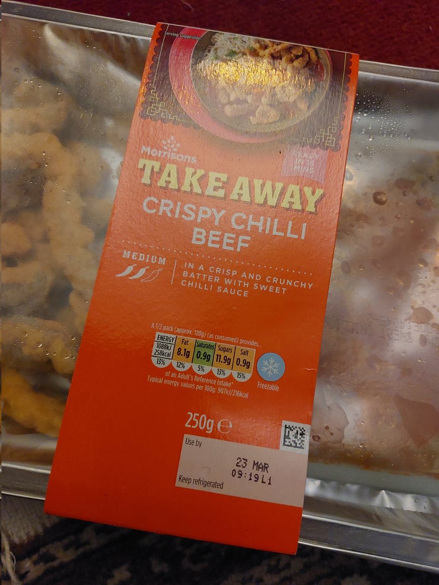 Veritysdaughter's tweet photo. @Morrisons I bought this ready meal today and didn't check the date before I bought it, just saw that it expired 4 days ago. Am I still ok to eat it? https://t.co/IduyIeavQQ