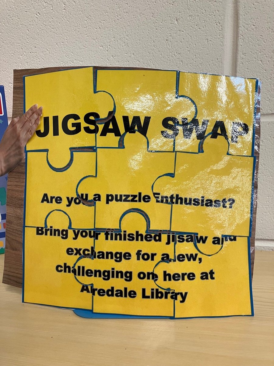 WFlibraries's tweet image. 🧩Did you know #AiredaleLibrary has a jigsaw swap?
Come along, borrow and return them!

#jigsaw #game #Airedale #thingstodo

@WFmuseums @mywakefield @wakefieldcivicsoc @WFDTogether @queensmillcas @pontefractreads @pontecastle @pontefractcivic @expwakefield @wakeymumbler