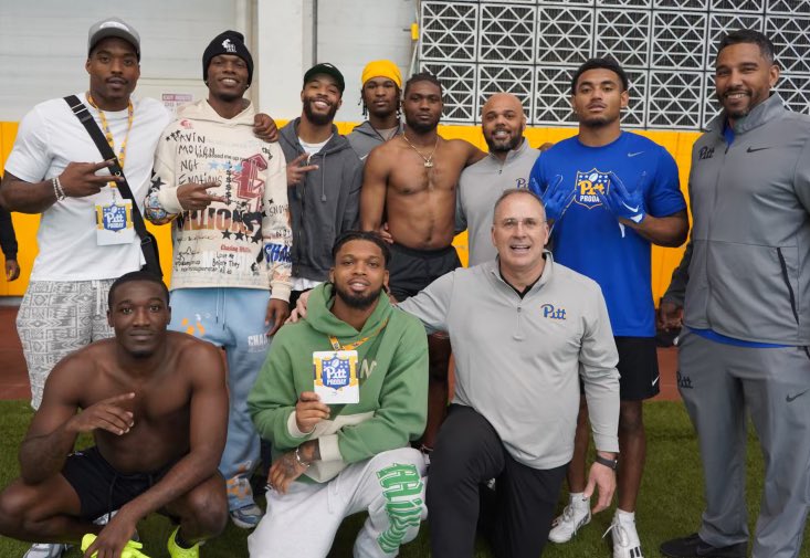 Pat Narduzzi (@coachduzzpittfb) on Twitter photo The Pitt DB family showed out today! The path to the <a href="/NFL/">NFL</a> has been paved by past proud Pitt Panthers! We can’t wait to see what this Pro Day class can accomplish 👏
<a href="/HamlinIsland/">𝐃𝐚𝐦𝐚𝐫 𝐇𝐚𝐦𝐥𝐢𝐧</a> <a href="/Djack11_/">Dane Jackson</a> <a href="/Jason_Pinnock/">JPinny</a>
#Pitt2ThePros #WeNotMe #H2P The Pitt DB family showed out today! The path to the <a href="/NFL/">NFL</a> has been paved by past proud Pitt Panthers! We can’t wait to see what this Pro Day class can accomplish 👏
<a href="/HamlinIsland/">𝐃𝐚𝐦𝐚𝐫 𝐇𝐚𝐦𝐥𝐢𝐧</a> <a href="/Djack11_/">Dane Jackson</a> <a href="/Jason_Pinnock/">JPinny</a>
#Pitt2ThePros #WeNotMe #H2P