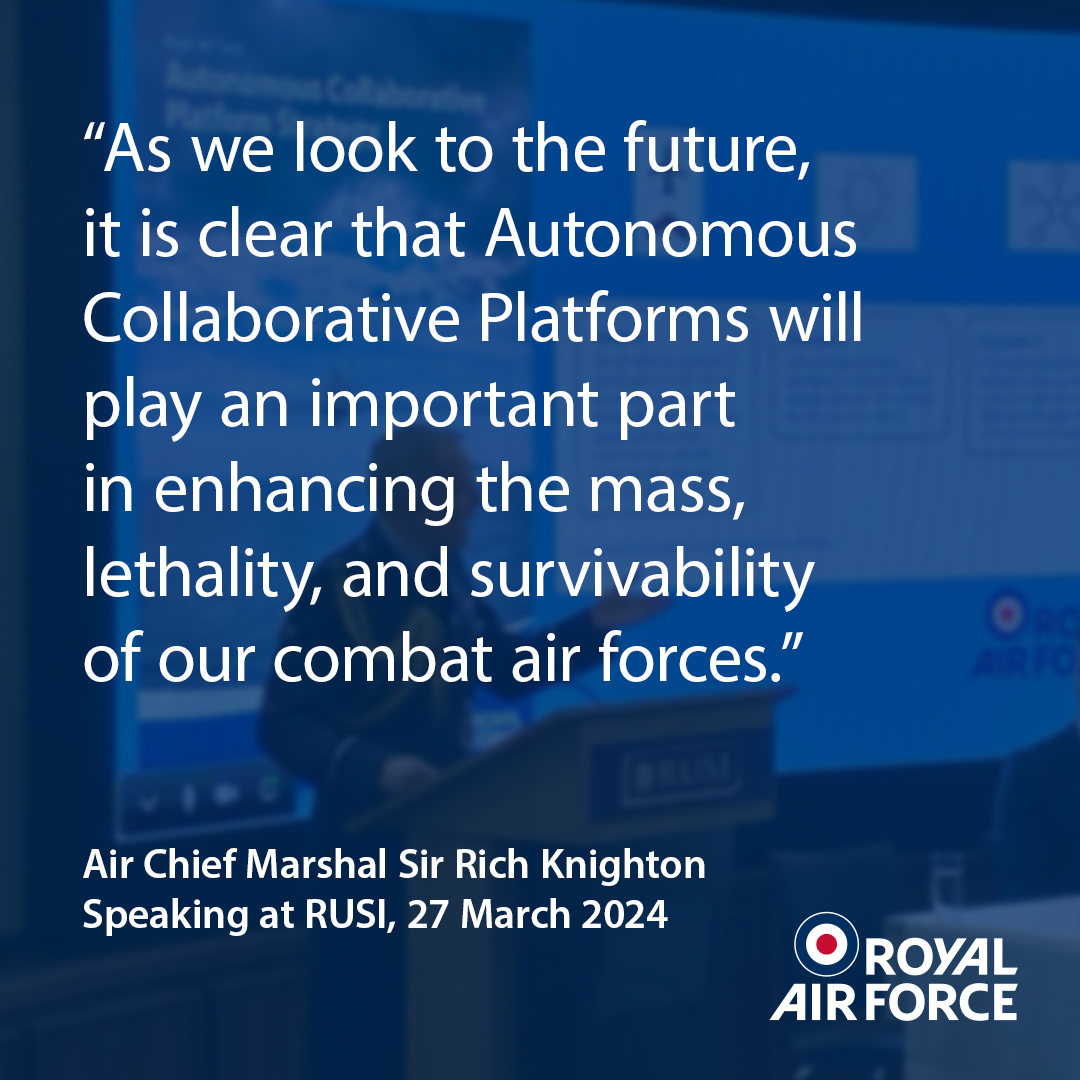 It was a pleasure to speak at the @RUSI_org Combat Air Power Conference today. Together we are building the technological and industrial foundations that will deter our enemies and protect the UK.