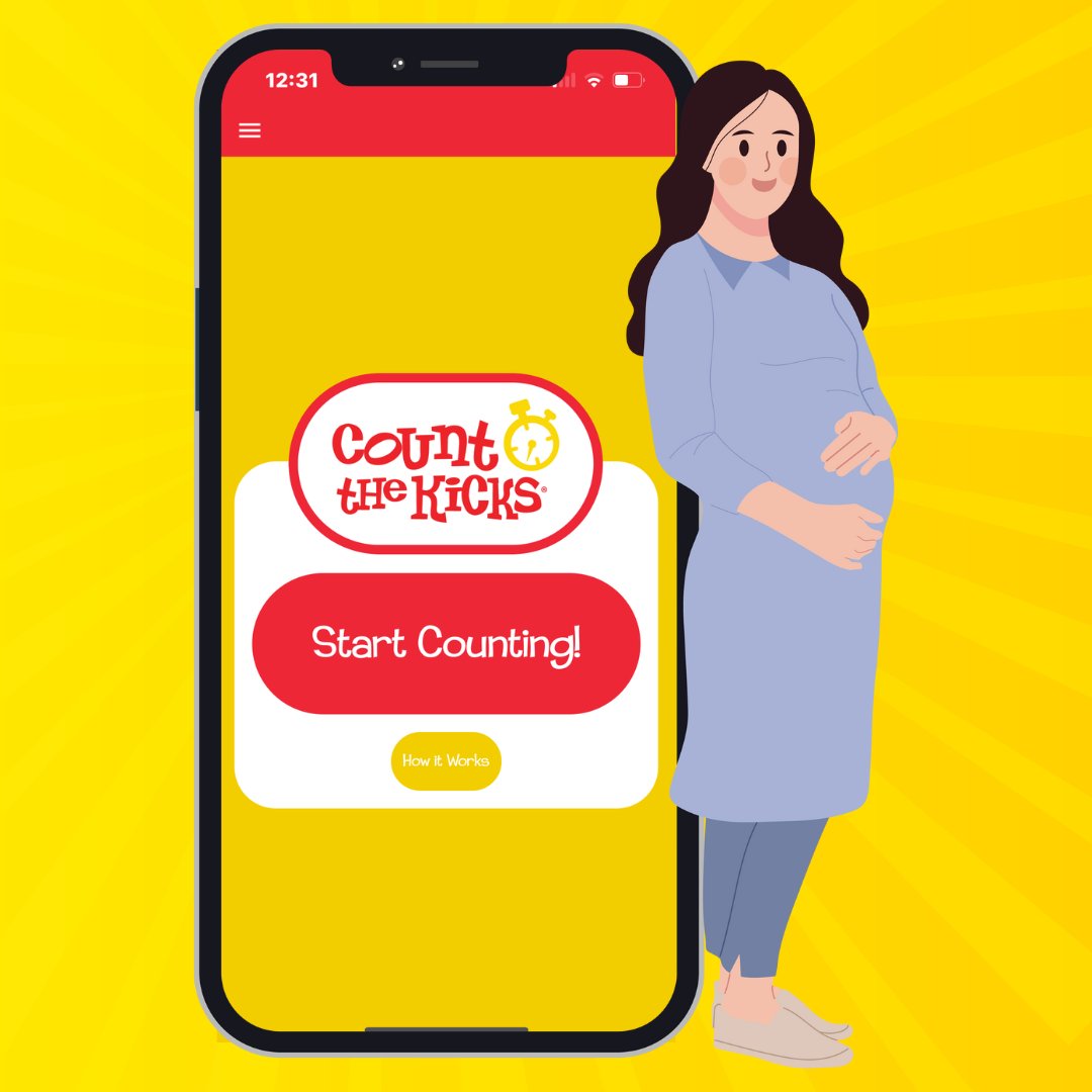 Keeping tabs on your tiny tumbler is easy with the FREE Count the Kicks app.

Sit down with your feet up once a day to monitor your baby’s movements during the third trimester.
#CountTheKicks #Save7500Babies #StillbirthPrevention #EveryKickCounts #Stillbirth