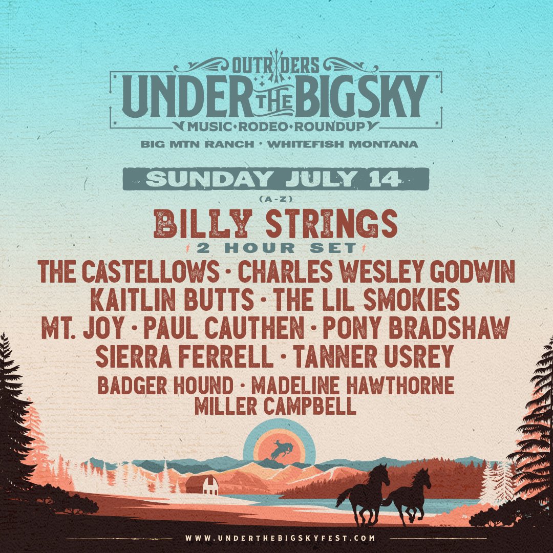 Single Day Tickets on sale Friday, April 5th at UnderTheBigSkyFest.com